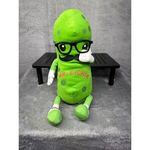 Mr Pickle Fiesta 12" Plush Green Black Mustache Glasses/Hanging/Loop item#C16181